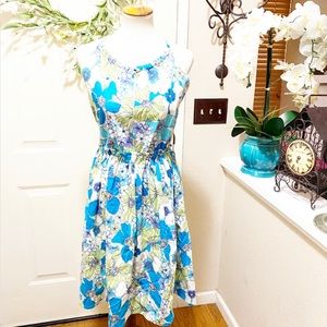 Retro Glam Bettie Paige Blue Floral PinUp Dress